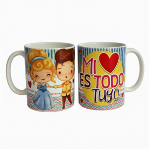 TAZÓN Y/O TAZA REGALO, DÍA ENAMORADOS, CENICIENTA, 320 CC